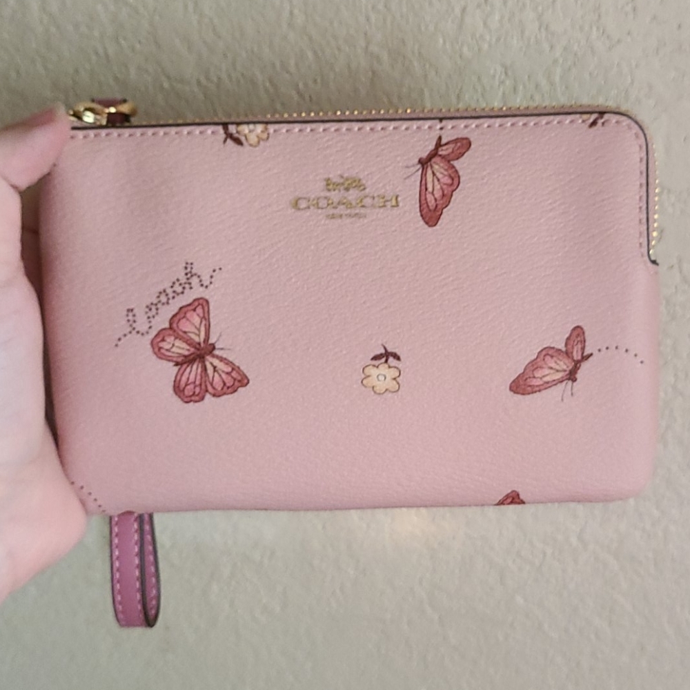 COACH Wristlet with Pink Butterfly Print - Picture 3 of 3